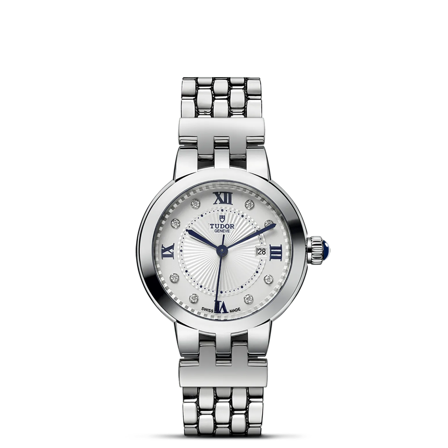 Clair de Rose, con Dial Opaline with 8 diamondsy Bisel Smooth steel bezel with polished finish