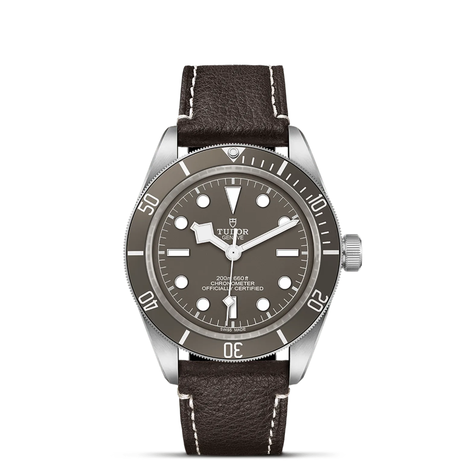 Black Bay 58 925, con Dial Taupe, domedy Bisel Unidirectional rotatable bezel in 925 silver with 60-minute graduated disc in matt taupe anodised aluminium and silver gilded markings and numerals