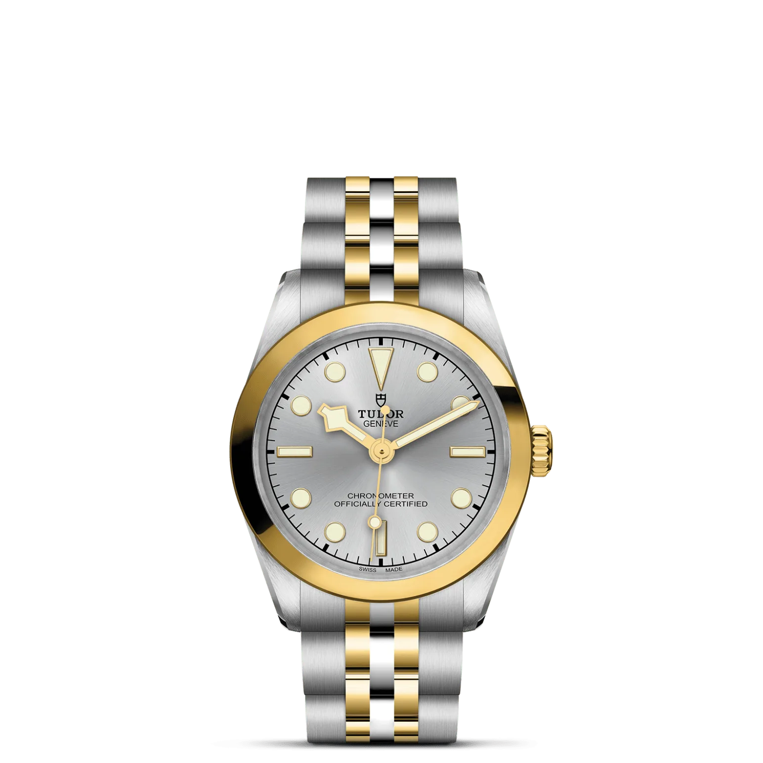 Black Bay One 31 S&G, con Dial Silvery Bisel Fixed bezel in solid yellow gold