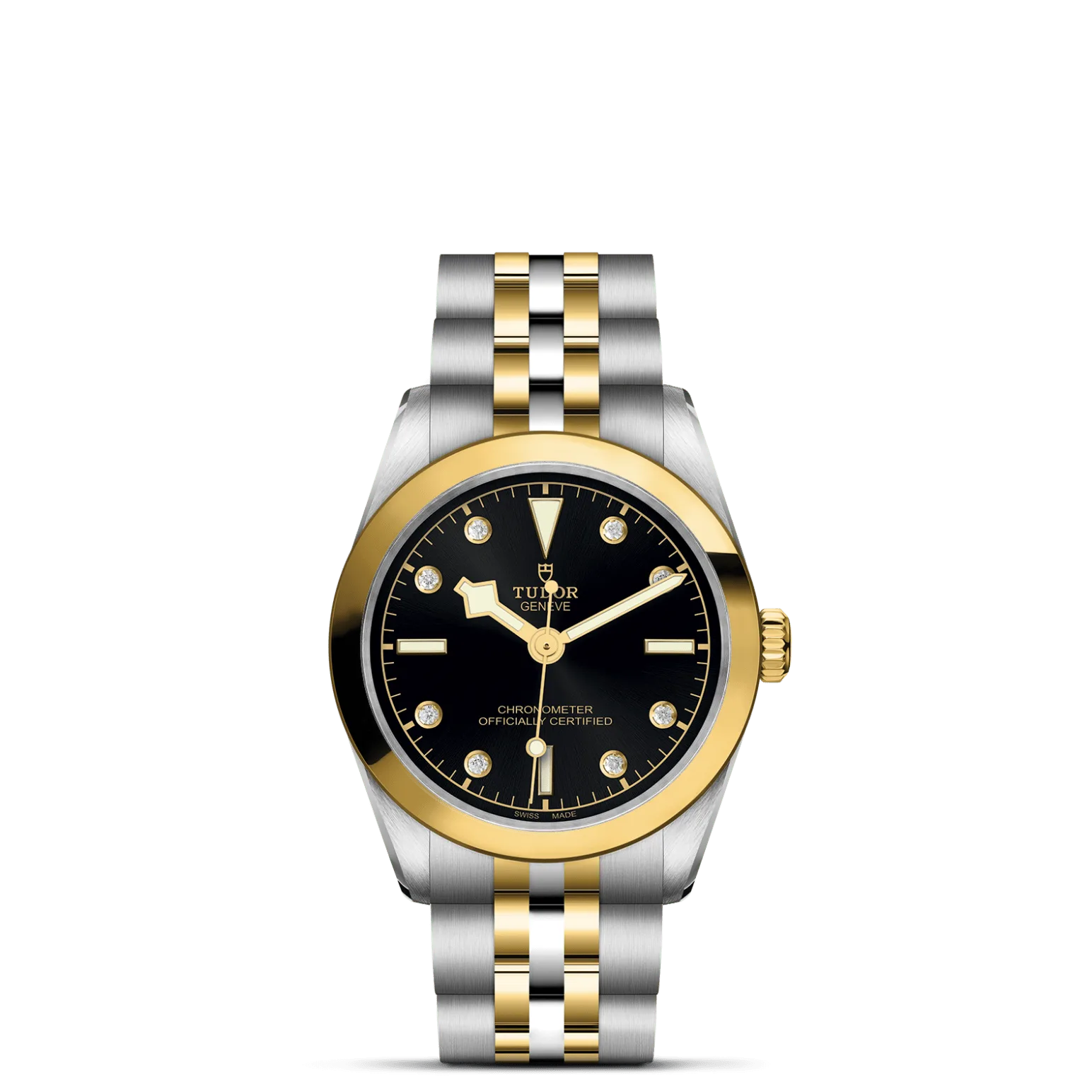 Black Bay One 31 S&G, con Dial Black with diamond hour markersy Bisel Fixed bezel in solid yellow gold