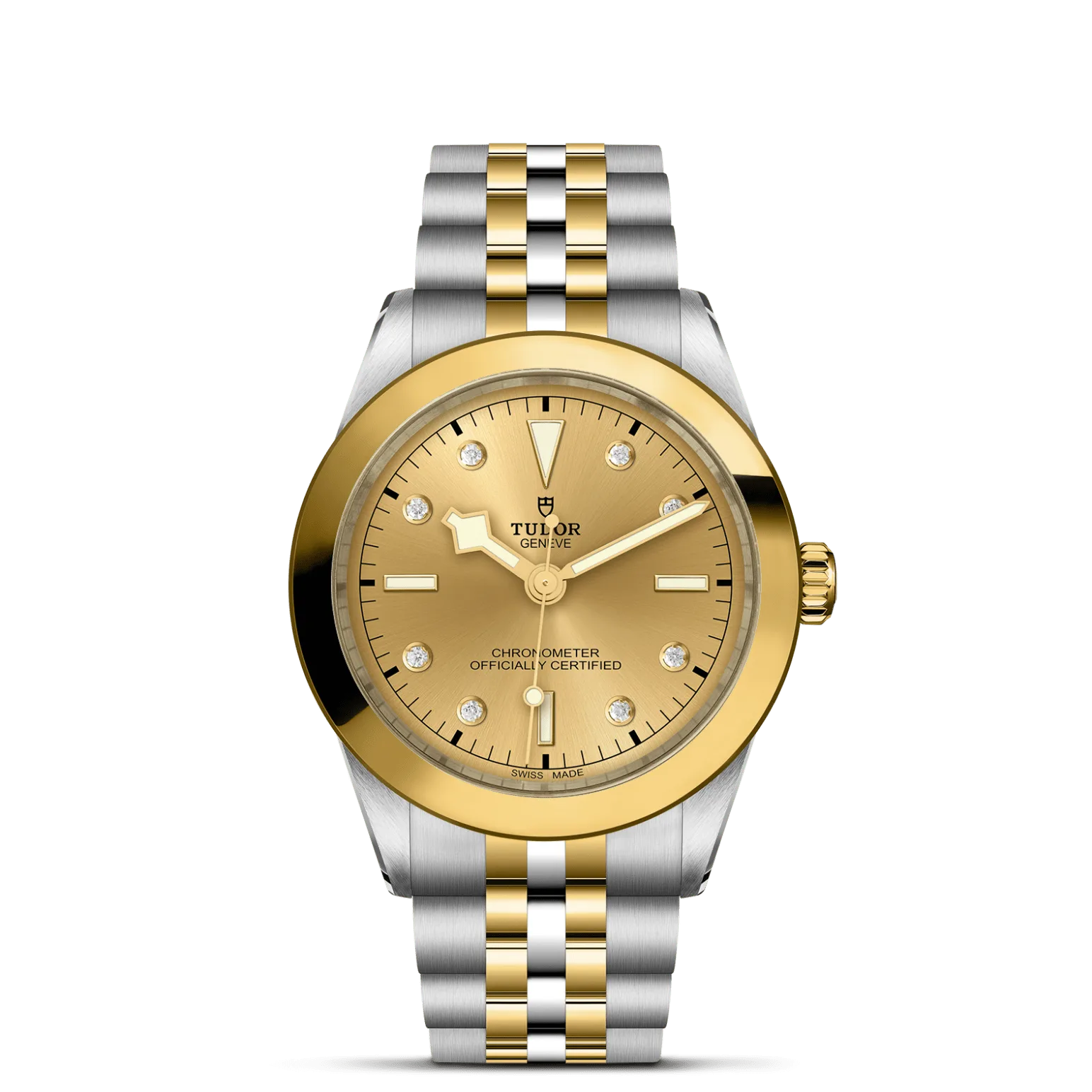Black Bay One 39 S&G, con Dial Champagne-colour with diamond hour markersy Bisel Fixed bezel in steel covered by a 0.3mm yellow gold cap