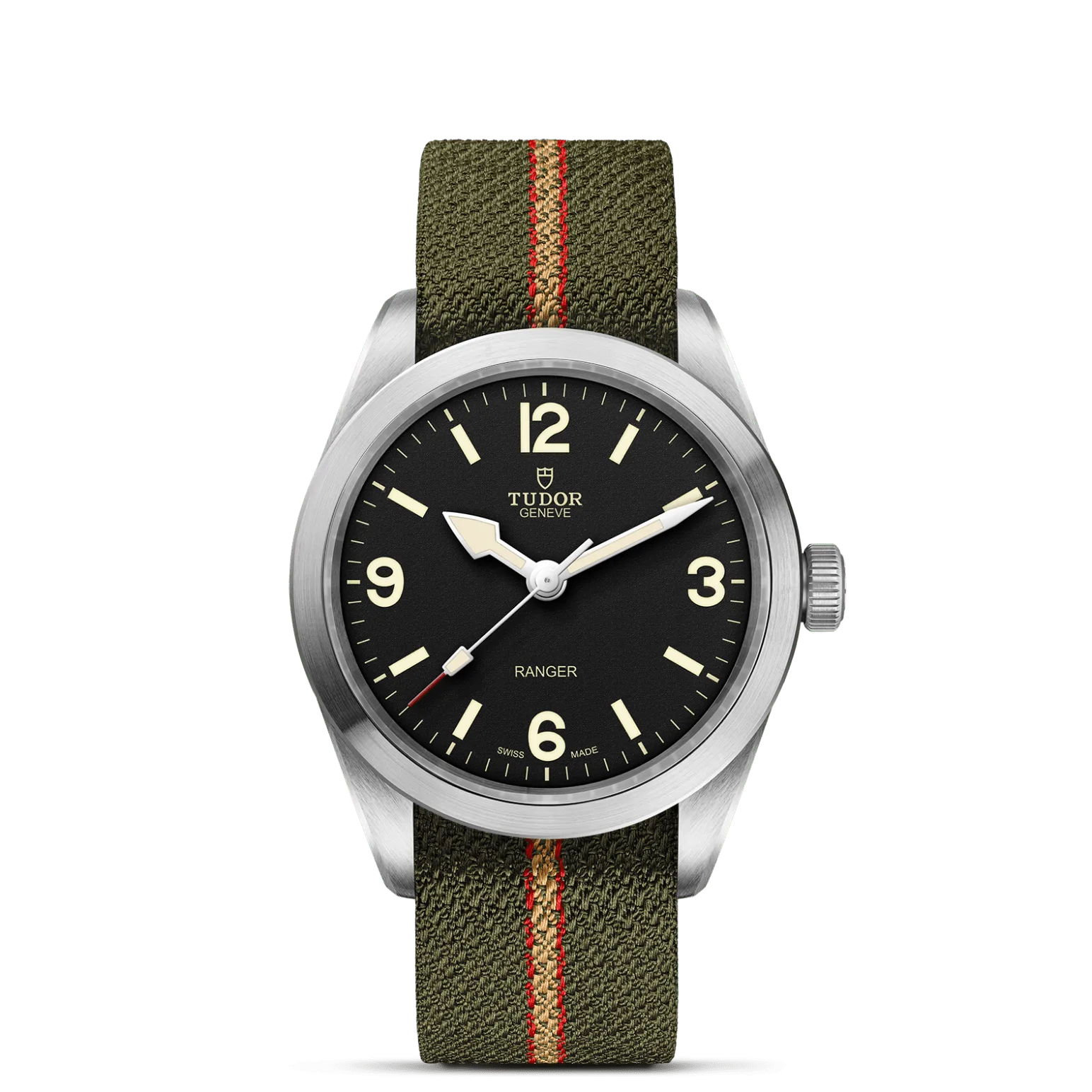 Ranger, con Dial Black, domedy Bisel Smooth satin-brushed steel