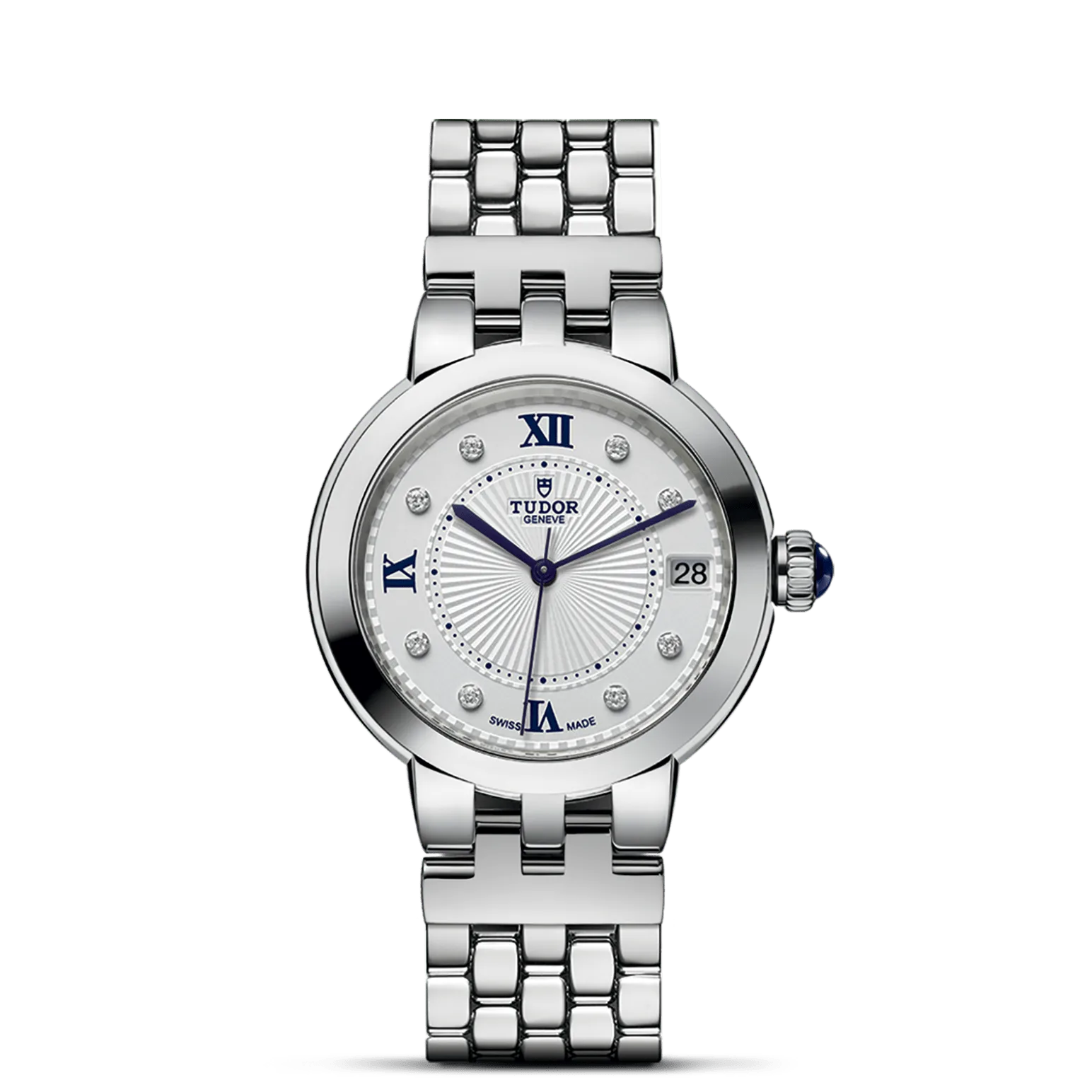 Clair de Rose, con Dial Opalina con 8 diamantesy Bisel Bisel liso de acero, acabado pulido