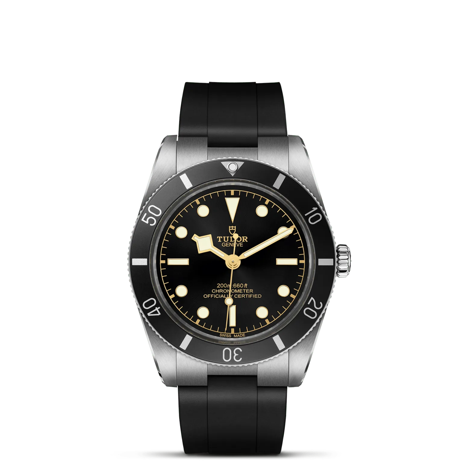 Black Bay 54, con Dial Negra, abombaday Bisel Bisel unidireccional 60 minutos de acero inoxidable con pieza de aluminio sin graduación de minutos