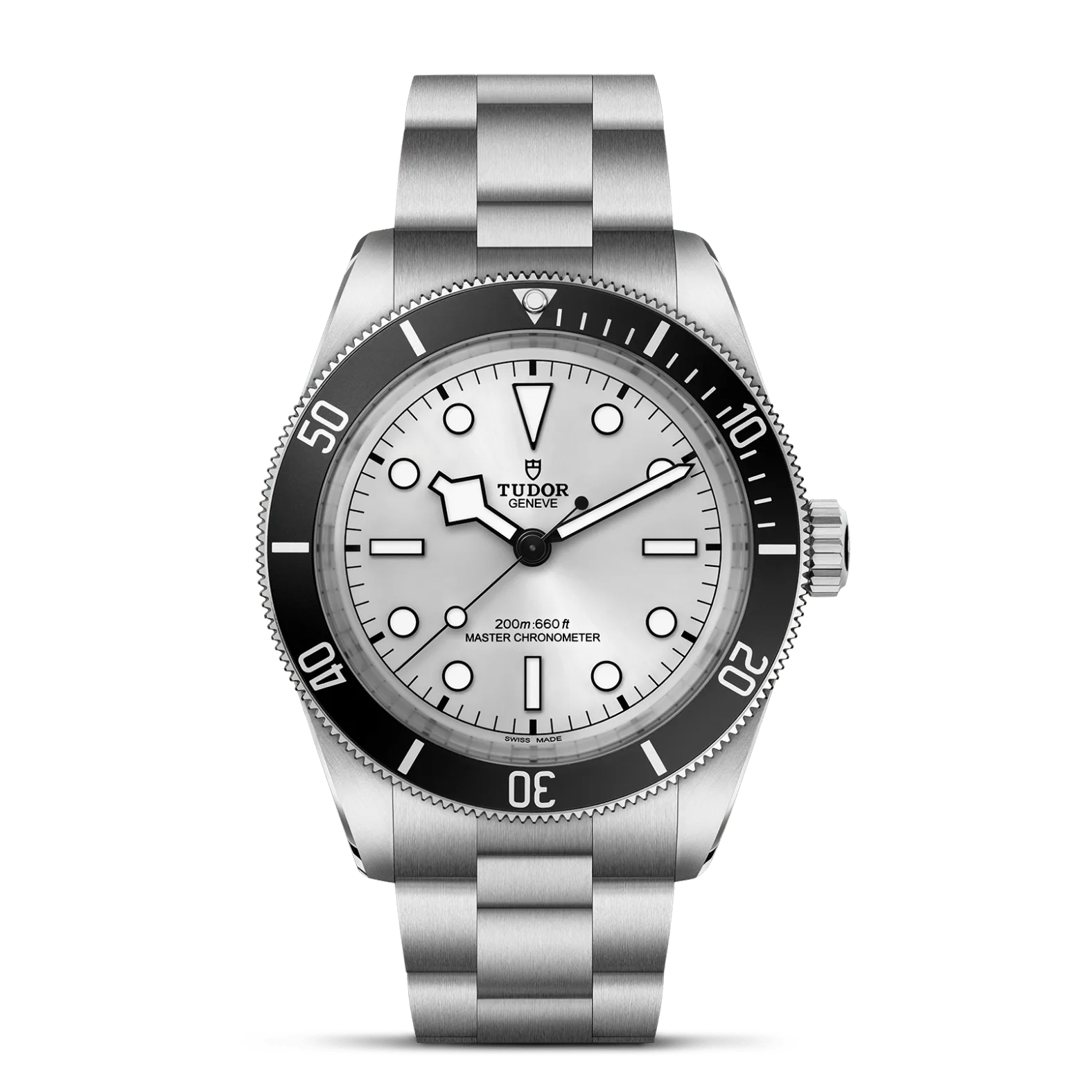 Black Bay 68, con Dial Plateada «rayos de sol» con marcadores de la hora con apliquesy Bisel Bisel unidireccional 60 minutos de acero inoxidable con disco de aluminio negro mate