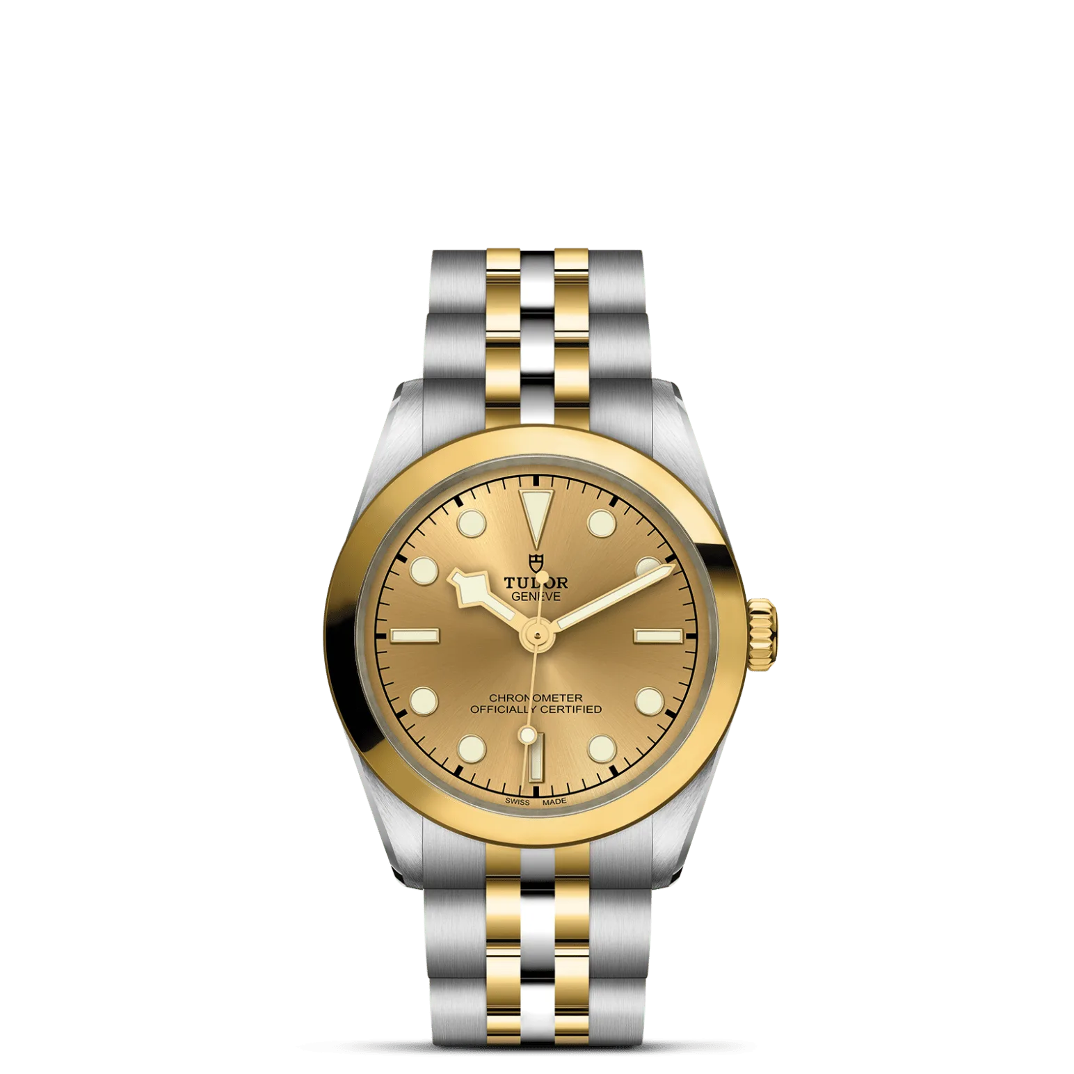 Black Bay One 31 S&G, con Dial Color champány Bisel Bisel fijo de oro amarillo macizo