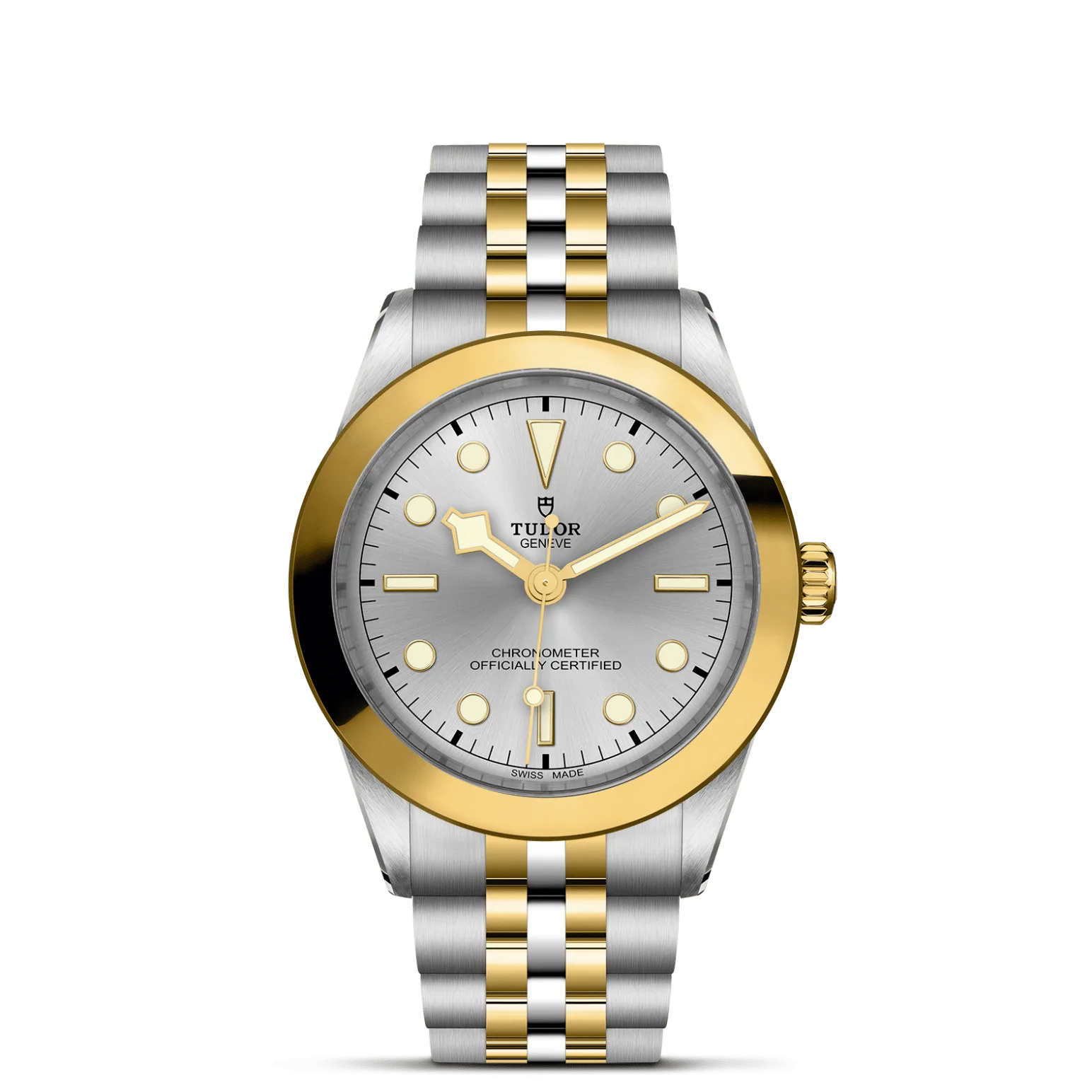 Black Bay One 39 S&G, con Dial Plateaday Bisel Bisel fijo de acero recubierto de 0,3 mm de oro amarillo