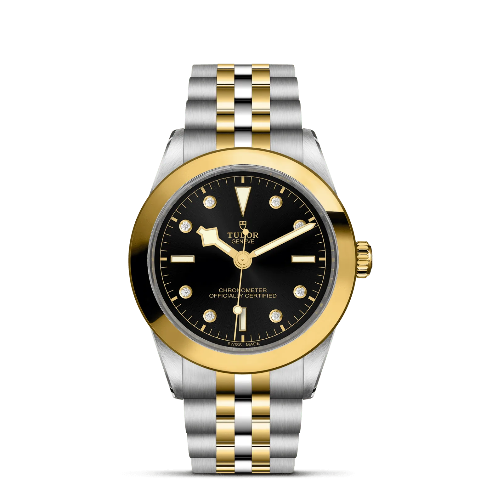 Black Bay One 39 S&G, con Dial Negra con marcadores de la hora engastadosy Bisel Bisel fijo de acero recubierto de 0,3 mm de oro amarillo