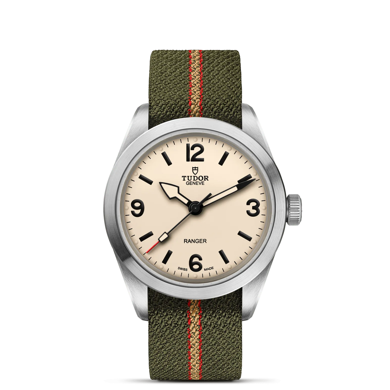 Ranger, con Dial Beige, abombaday Bisel Liso, de acero satinado