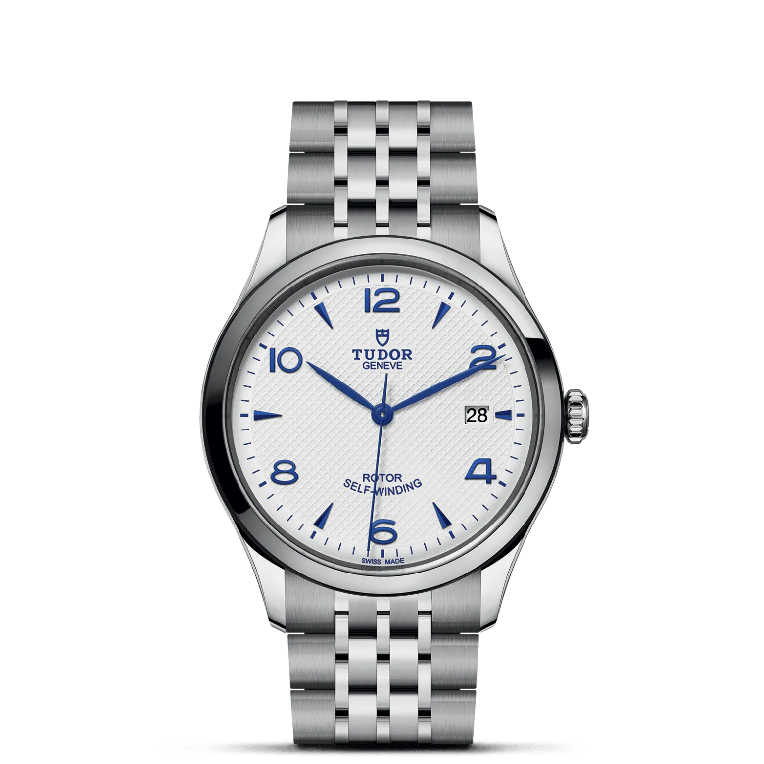 TUDOR 1926, con Dial Opalina, decorada con elementos grabados, abombaday Bisel Bisel liso de acero, acabado pulido
